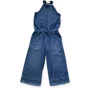 CLOTH & STONE Anthropologie Chambray Halter Jumpsuit Denim Overall Small